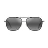 MAUI JIM MJ 877-02 Men Sunglasses Black with Silver stripe