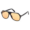 TOM FORD FT 934 01E Aviator Men Sunglasses Shiny Black