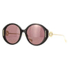 Gucci GG1202S 001 Women Sunglass Shiny Black with Gold