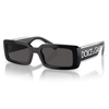 DOLCE&GABBANA DG6187 501/87 Unisex Sunglasses Molded Black Crystal Clear Temples.