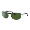 RAYBAN RB3671-CH 9144/P1 60 - METAL SHEET Rayban Silver black Square