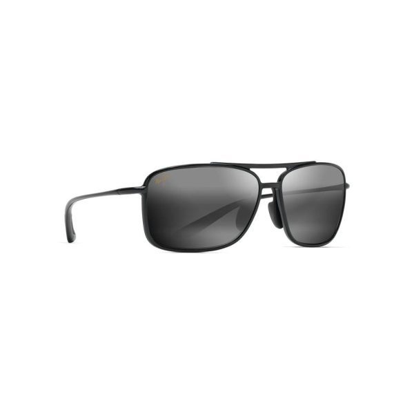 MAUI JIM MJ 437-02 Men Sunglasses Black Gloss - Image 2