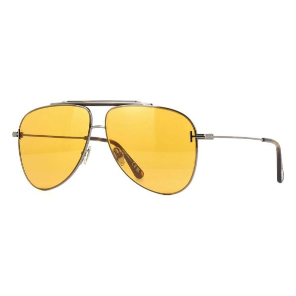 TOM FORD FT 1018 08E Men Sunglasses Shiny Gunmetal and Dark Havan - Image 2