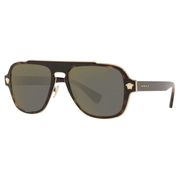 VERSACE VE 2199 1252/4T 3N Men Sunglass Brown & Gold - Image 2