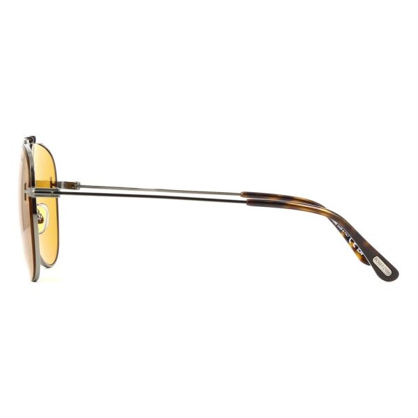 TOM FORD FT 1018 08E Men Sunglasses Shiny Gunmetal and Dark Havan - Image 3